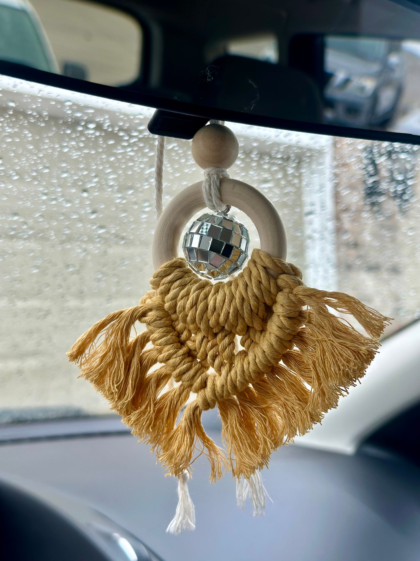 Macrame Disco Car Essential Oil Diffuser