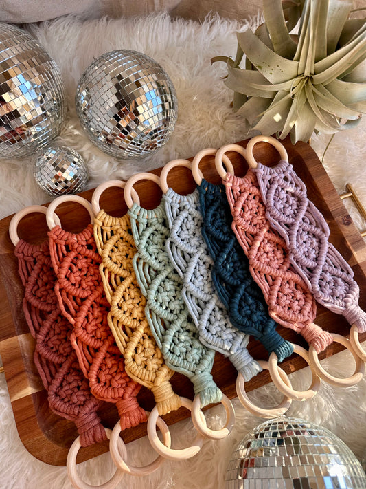 Porte-serviettes de cuisine en macramé