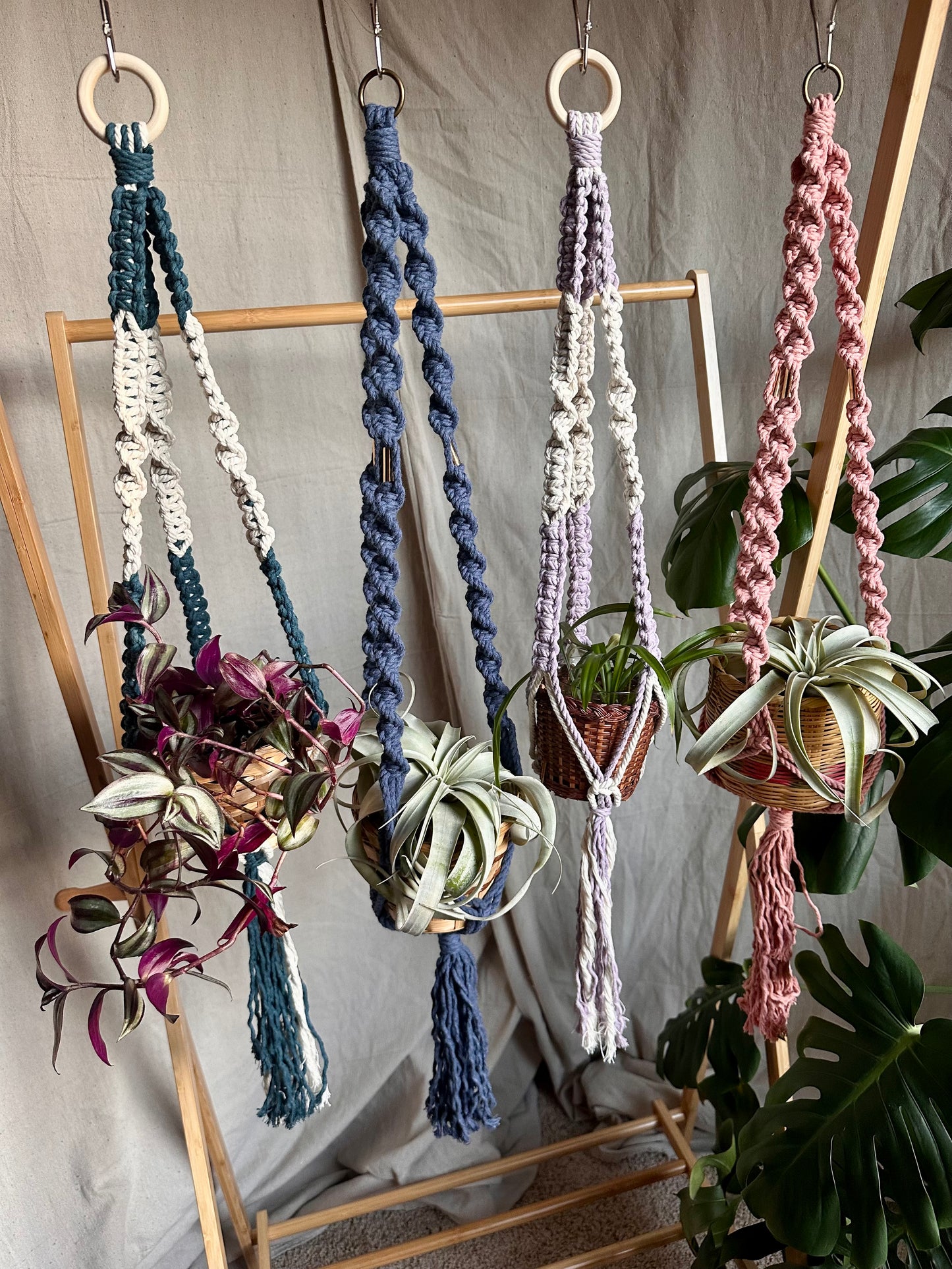 Perchas para plantas de macramé