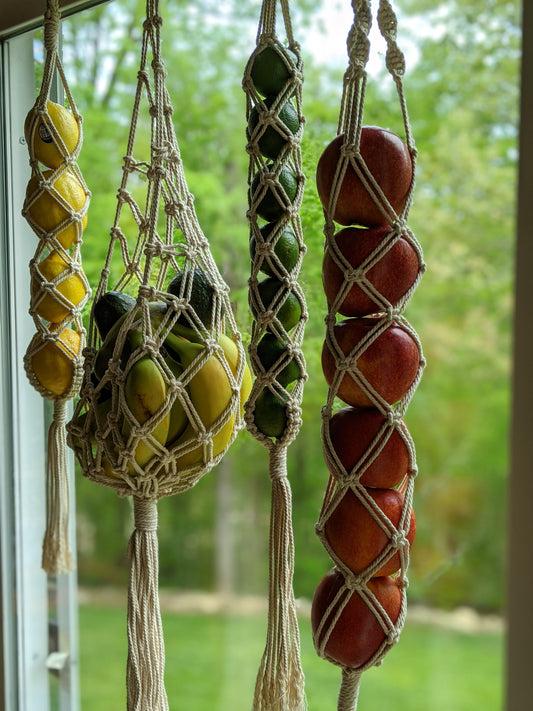 Cintres pour fruits et légumes en macramé 