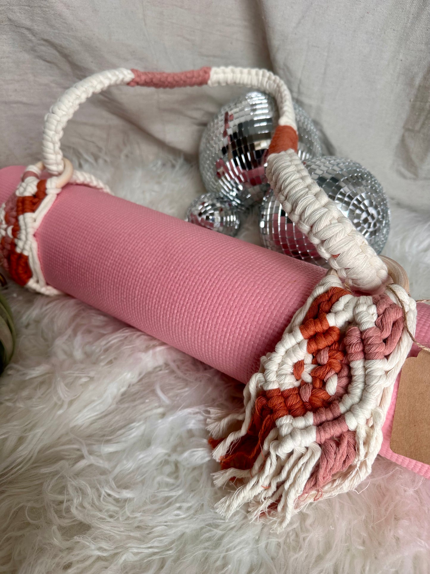 Sangle de tapis de yoga en macramé