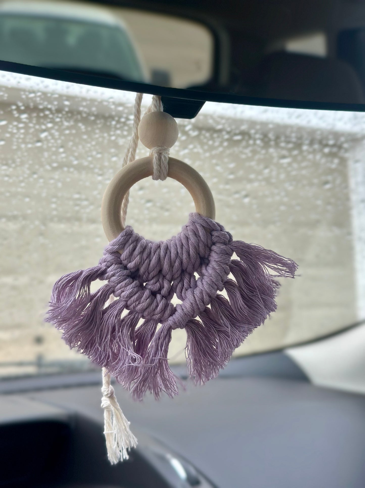 Diffuseur d’huiles essentielles de voiture en macramé 