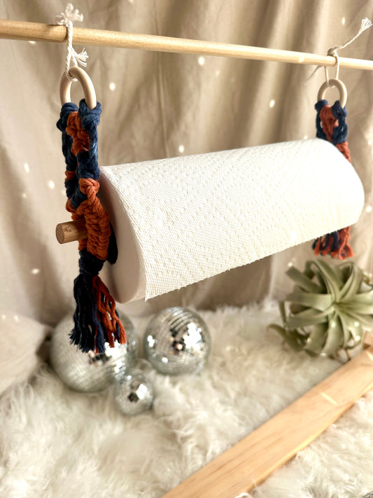 Porte-serviettes en papier macramé