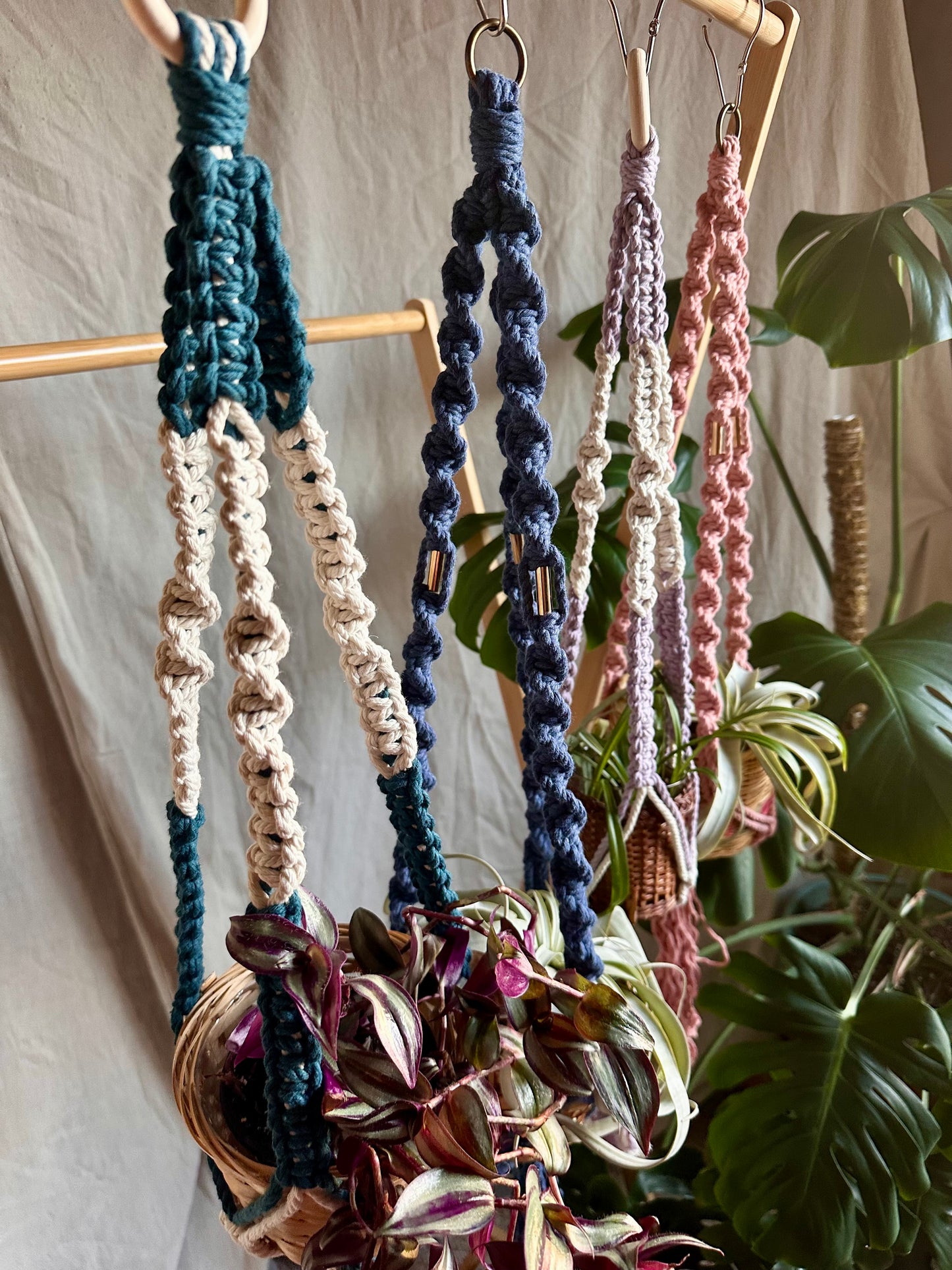 Perchas para plantas de macramé