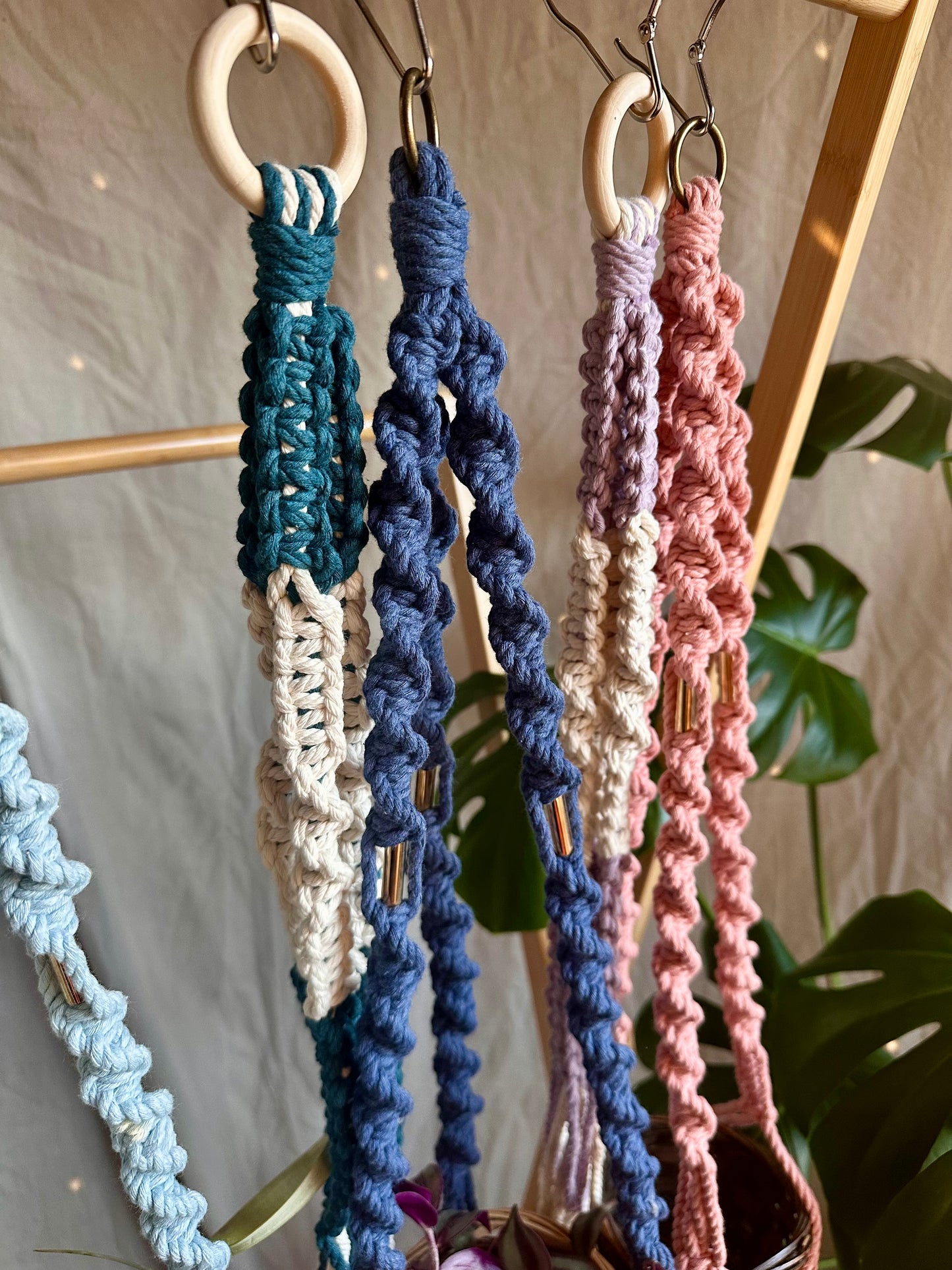 Perchas para plantas de macramé