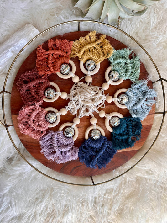 Diffuseur d’huiles essentielles de voiture en macramé 
